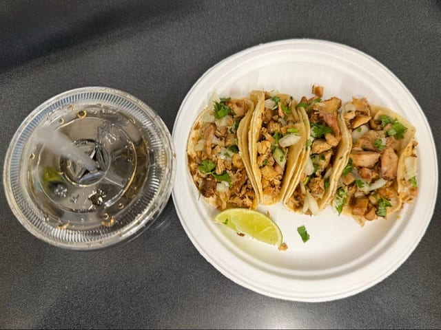 4 Tacos And 12oz Drink.