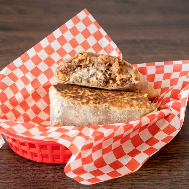 Regular Burrito- Rice Beans And Cheese.