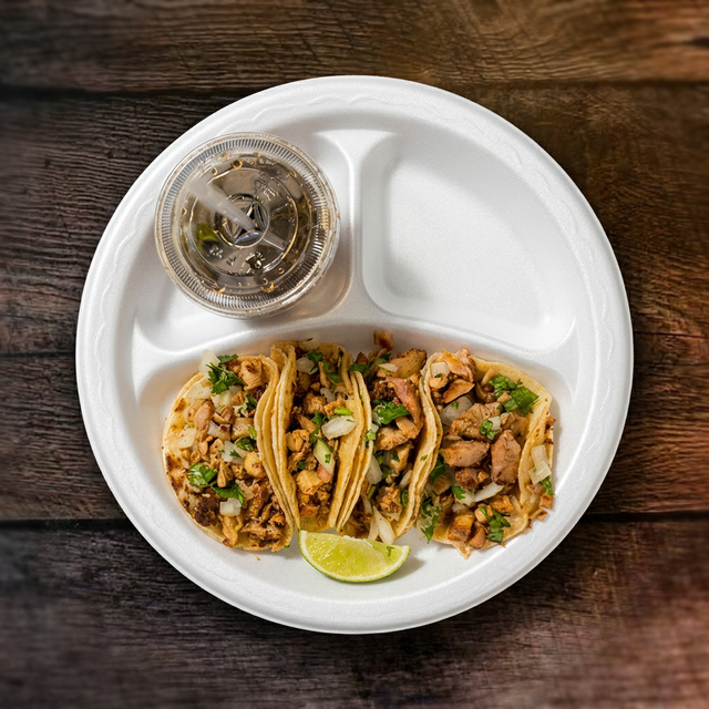 4 Tacos And 12oz Drink.